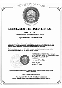 Broodex Inc. Business License